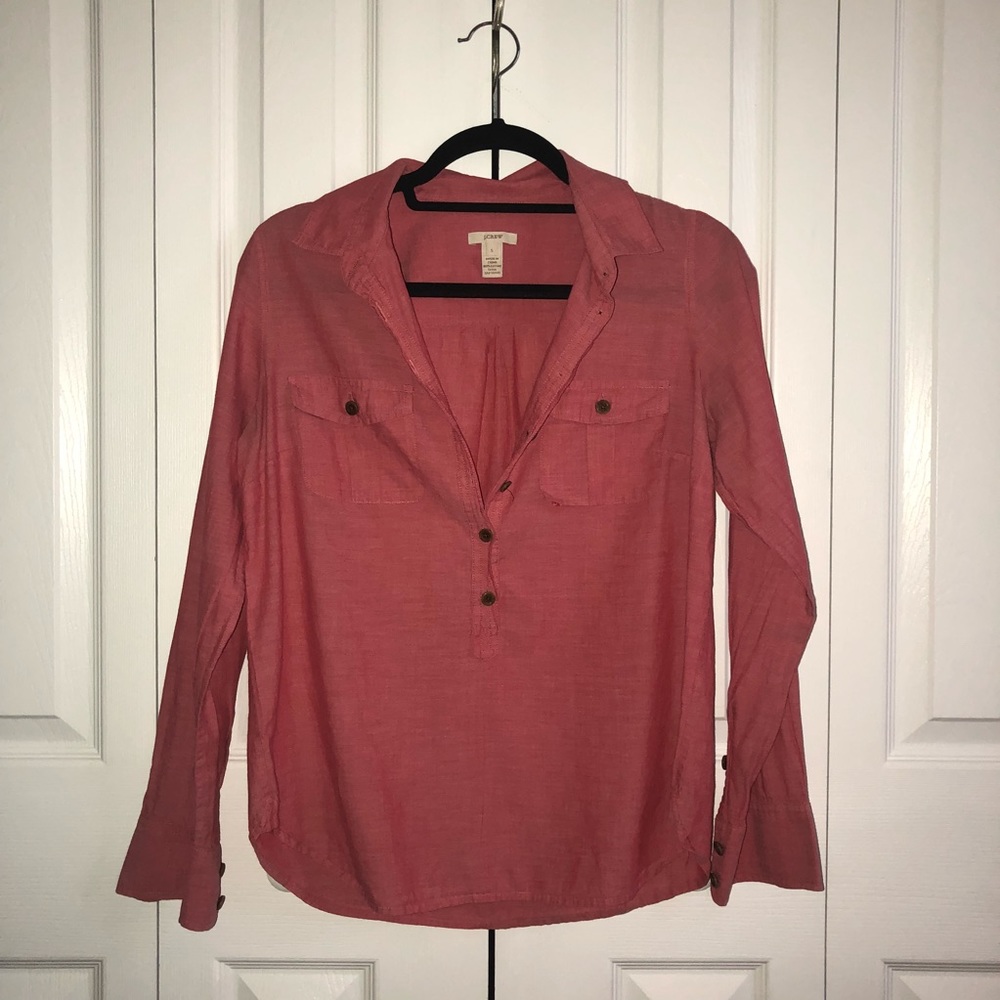 J. Crew Lightweight Salmon Collared Button Down